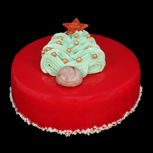 Afbeelding van Kerstboom taart - kersen witte chocolade