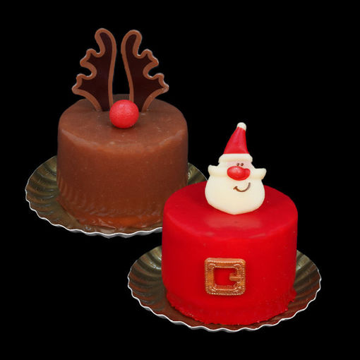 Afbeelding van Kerst gebakjes (2x kerstman/2xrudolf)