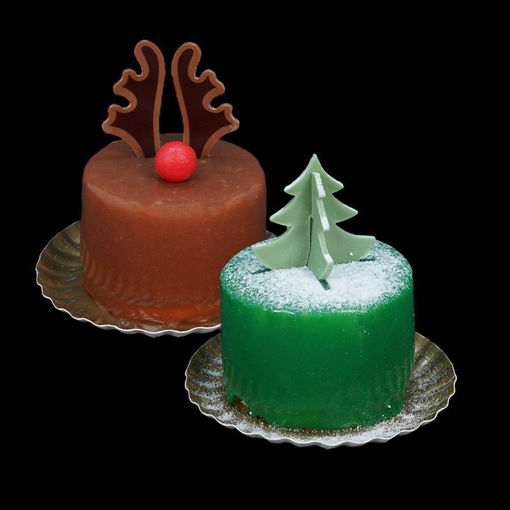 Afbeelding van Kerst gebakjes (2x kerstboom/2xrudolf)