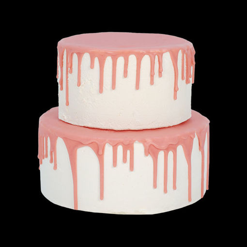Afbeelding van Roze dripcake 16/20 pers